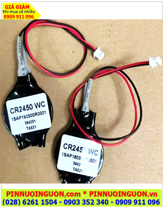Pin CMOS CR2450WC (Dây cắm) _Pin nuôi nguồn CMOS lithium 3v Panasonic CR2450WC /Xuất xứ Indonesia